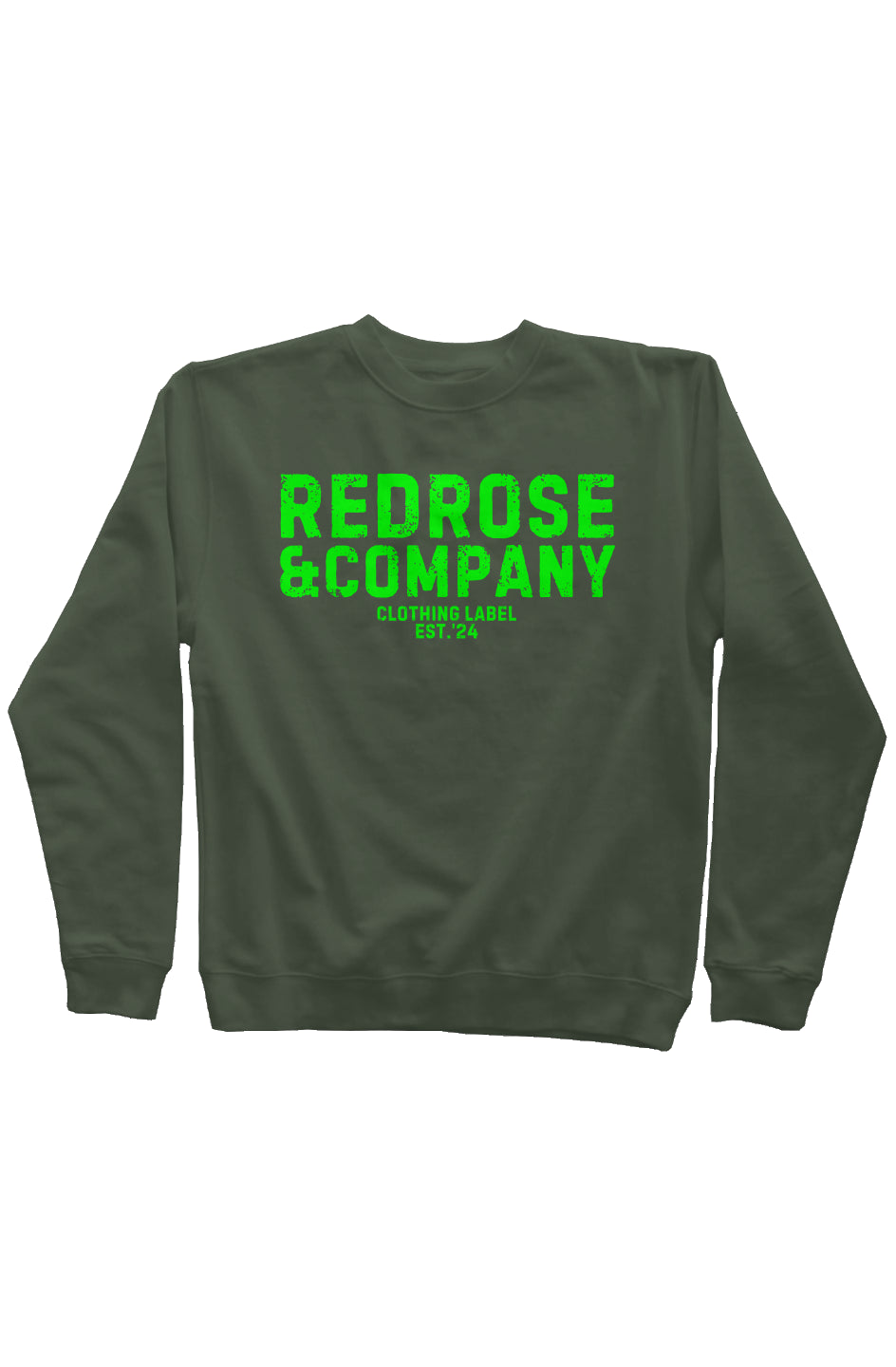 RedRose&co. Mid Weight Sweatshirt Lime Logo