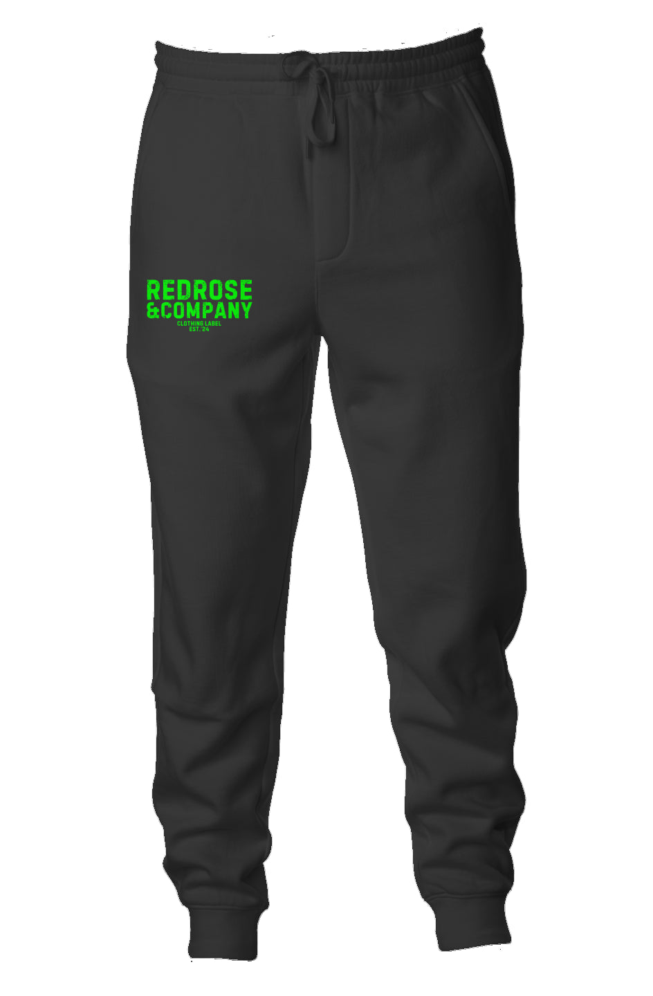 RedRose&co. Midweight Fleece Joggers Lime Logo