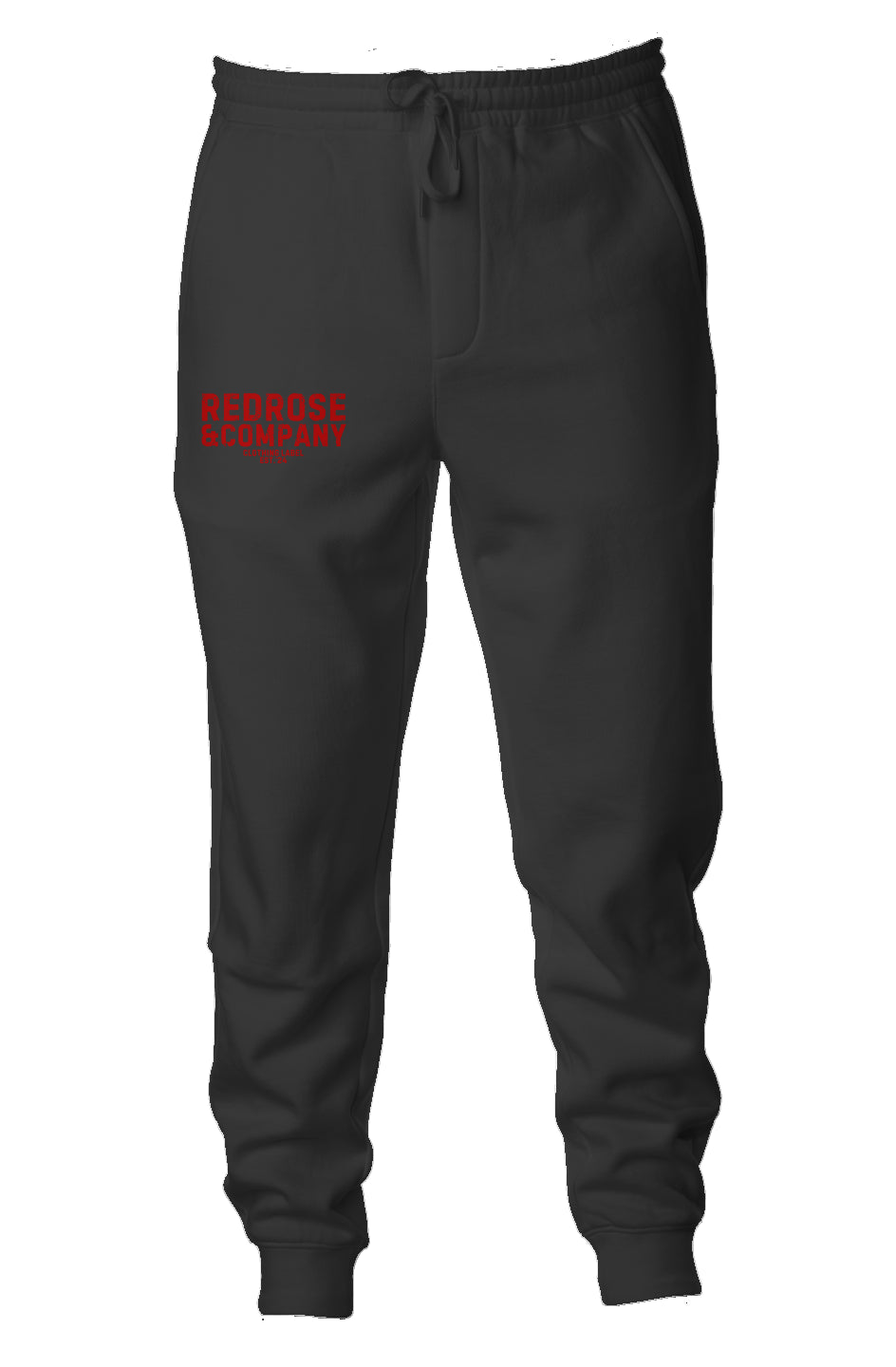 RedRose&co. Midweight Fleece Joggers Red Logo