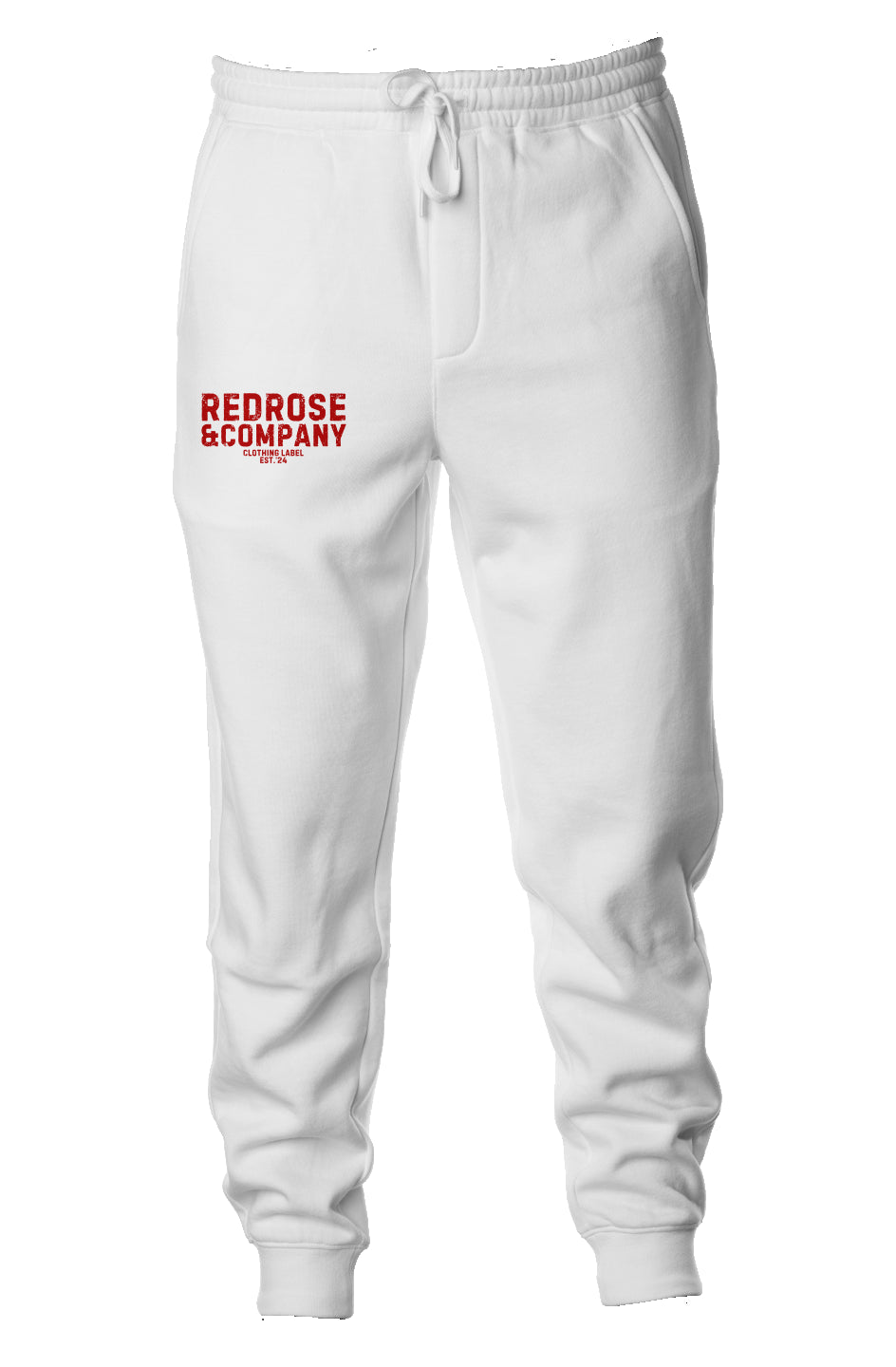 RedRose&co. Midweight Fleece Joggers Red Logo