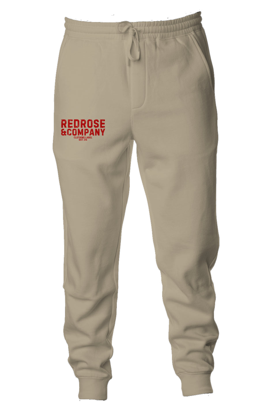 RedRose&co. Midweight Fleece Joggers Red Logo