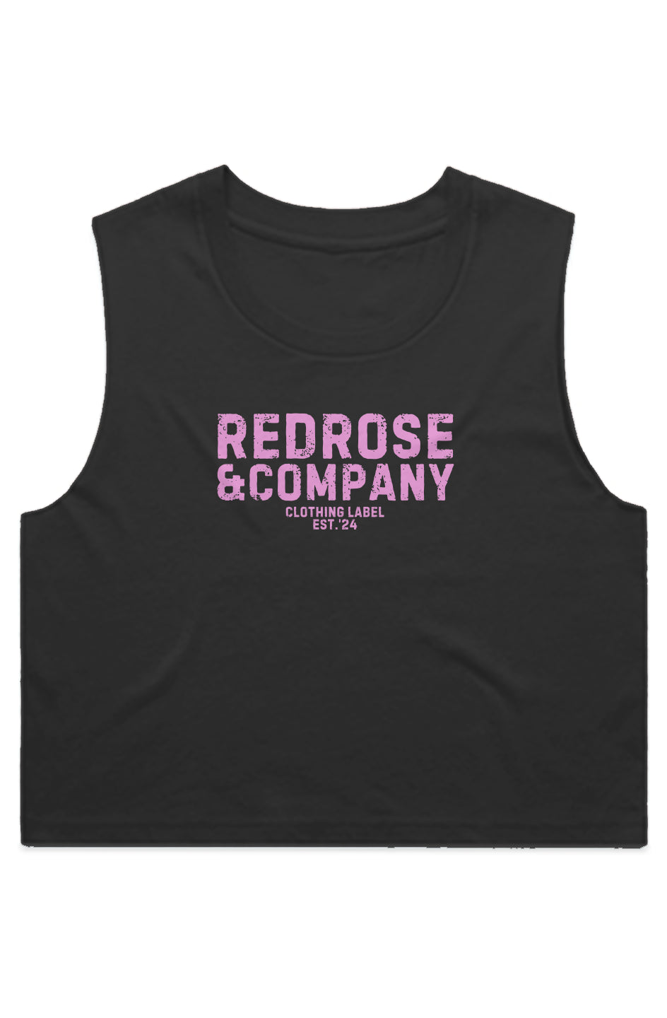 RedRose&co. Women's crop Tank Pink Logo
