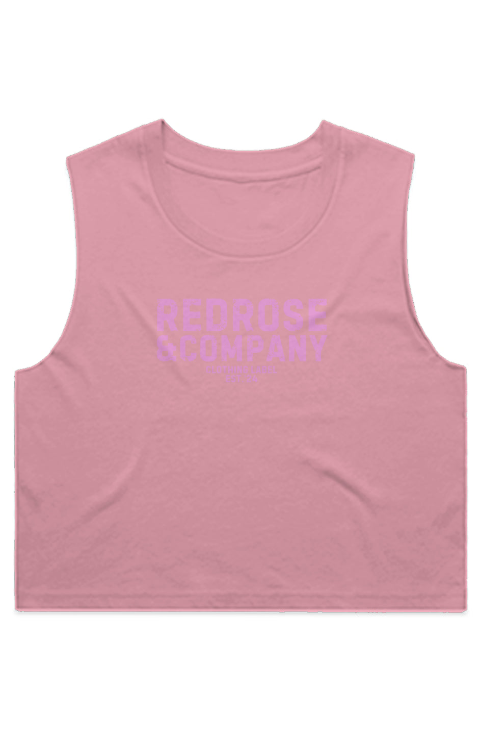 RedRose&co. Women's crop Tank Pink Logo