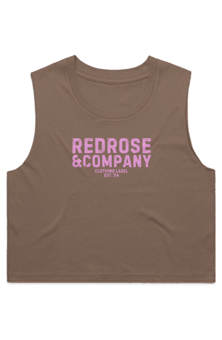RedRose&co. Women's crop Tank Pink Logo