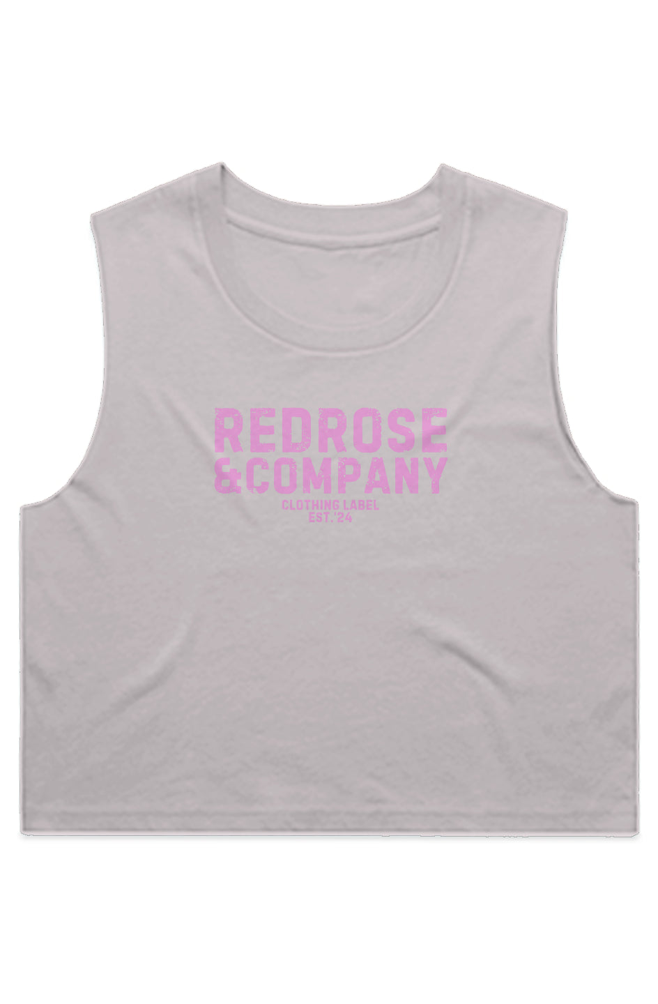 RedRose&co. Women's crop Tank Pink Logo
