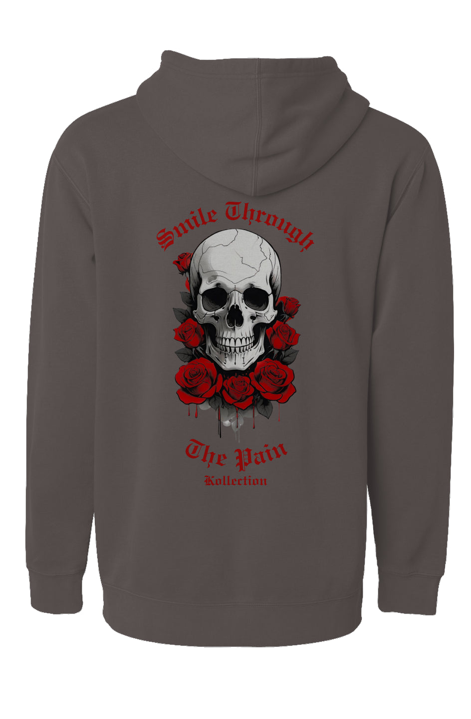 Smile Through The Pain - Pigment Dyed Hoodie - Red