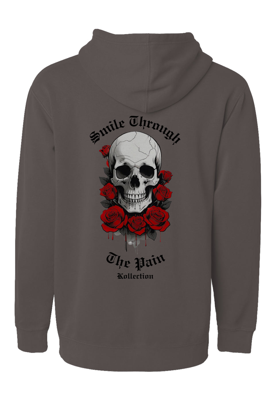 Smile Through The Pain - Pigment Dyed Hoodie - Bla