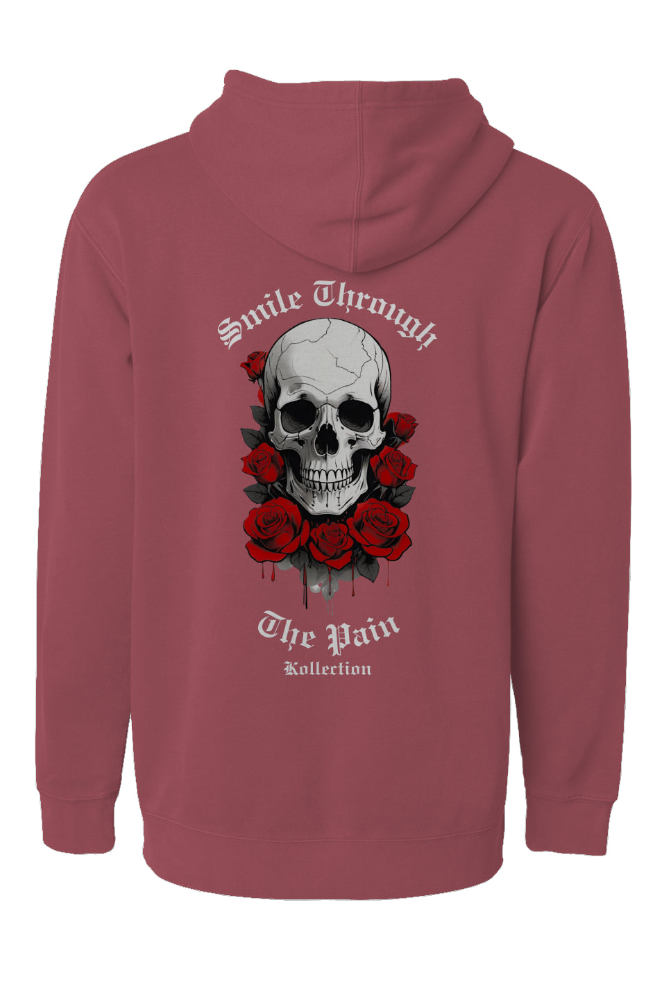 Smile Through The Pain - Pigment Dyed Hoodie - White Logo