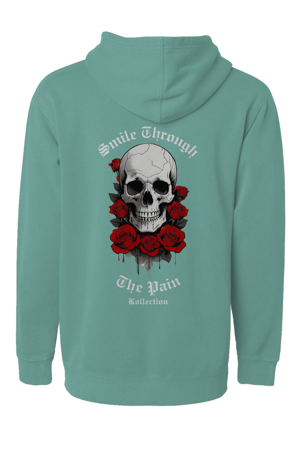 Smile Through The Pain - Pigment Dyed Hoodie - White Logo