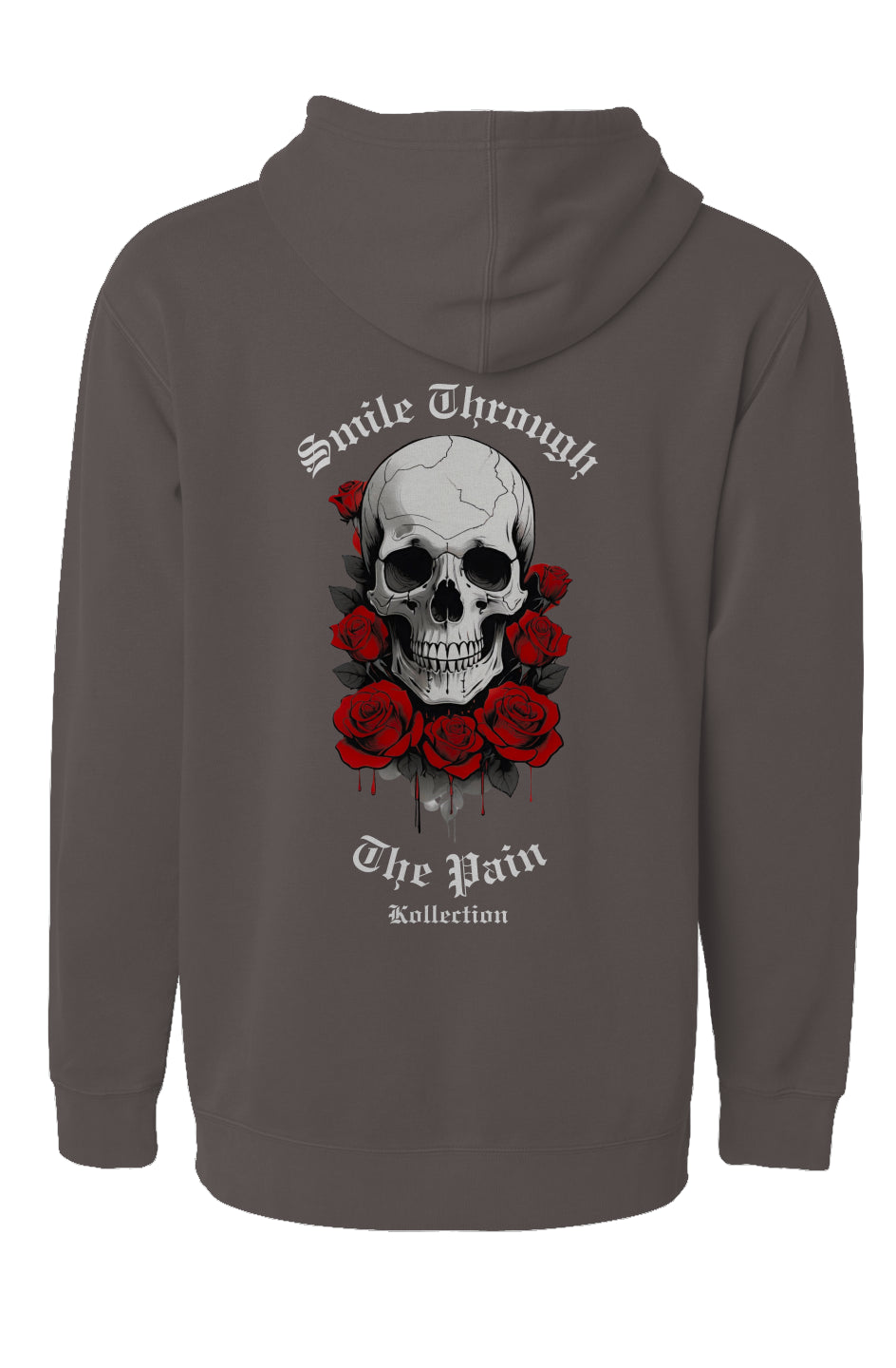 Smile Through The Pain - Pigment Dyed Hoodie - White Logo