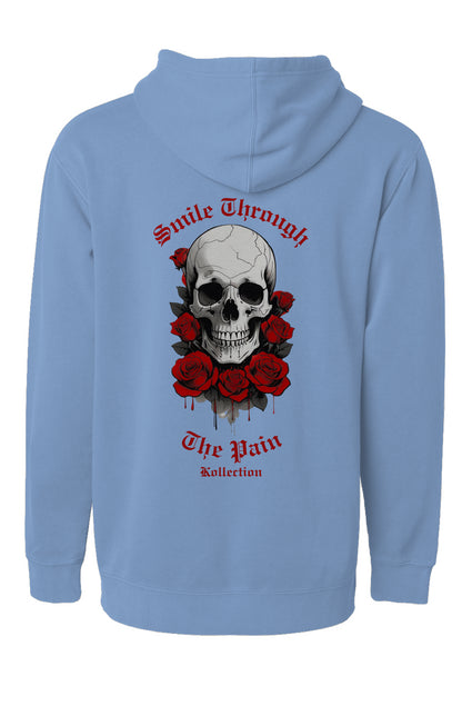 Smile Through The Pain - Pigment Dyed Hoodie - Red Logo