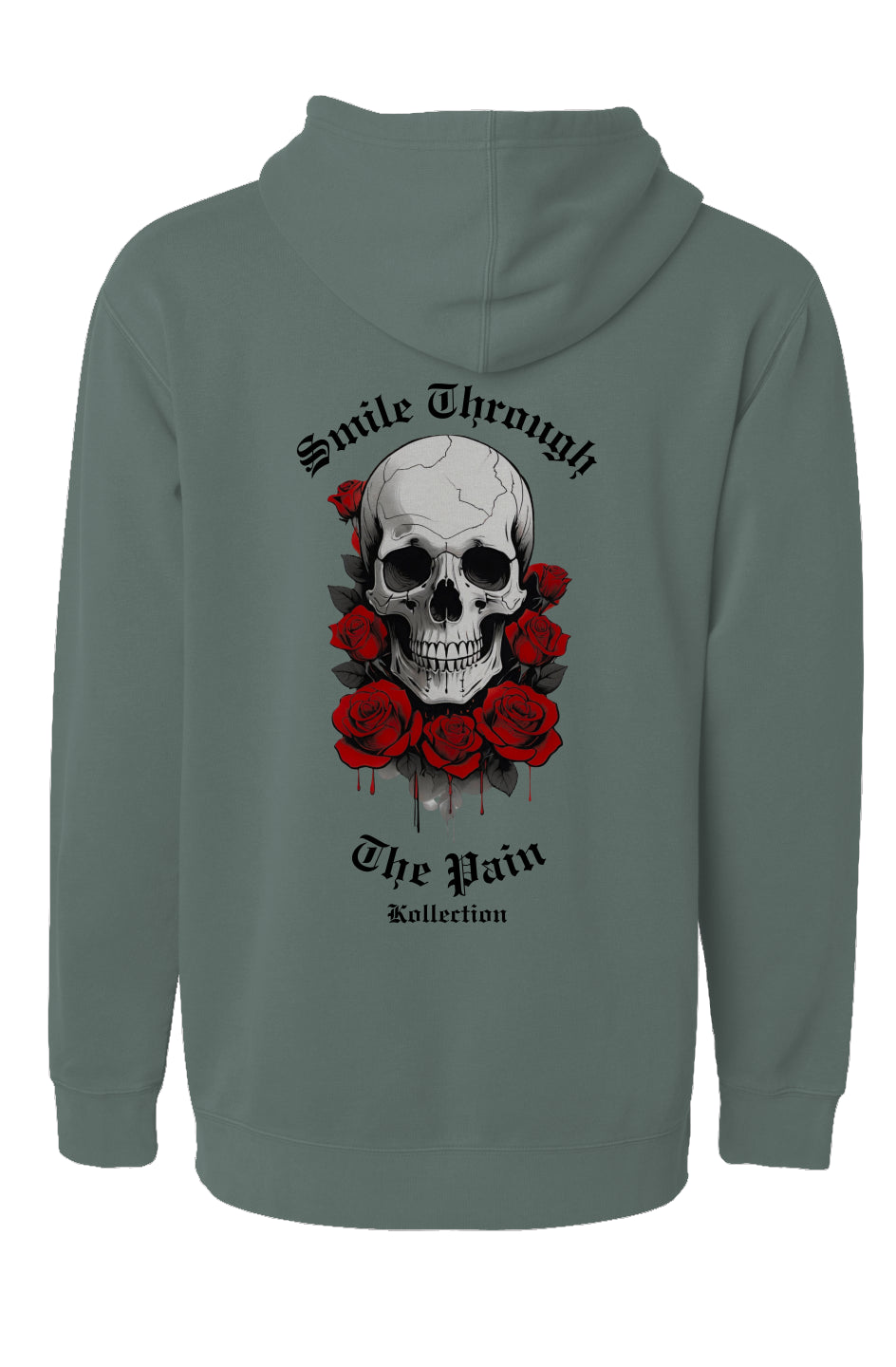 Smile Through The Pain - Pigment Dyed Hoodie - Black Logo